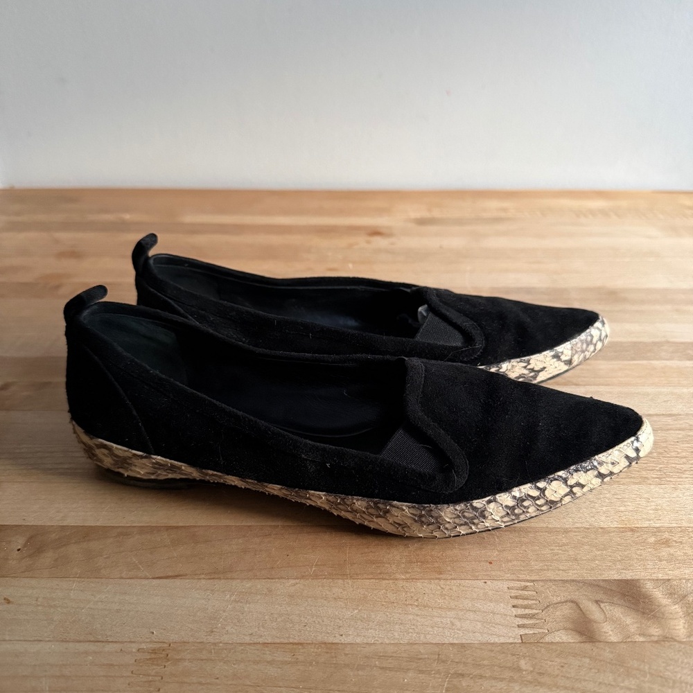 Proenza Schouler Loafers Black Suede Snakeskin